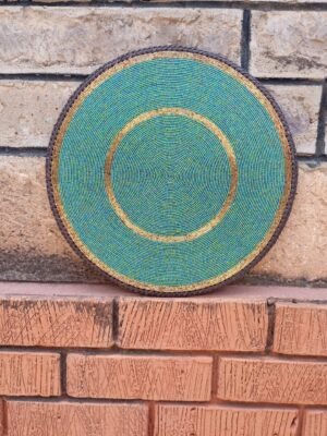 Jungle green patterned Maasai beaded placemat Jungle green patterned Maasai beaded placemat