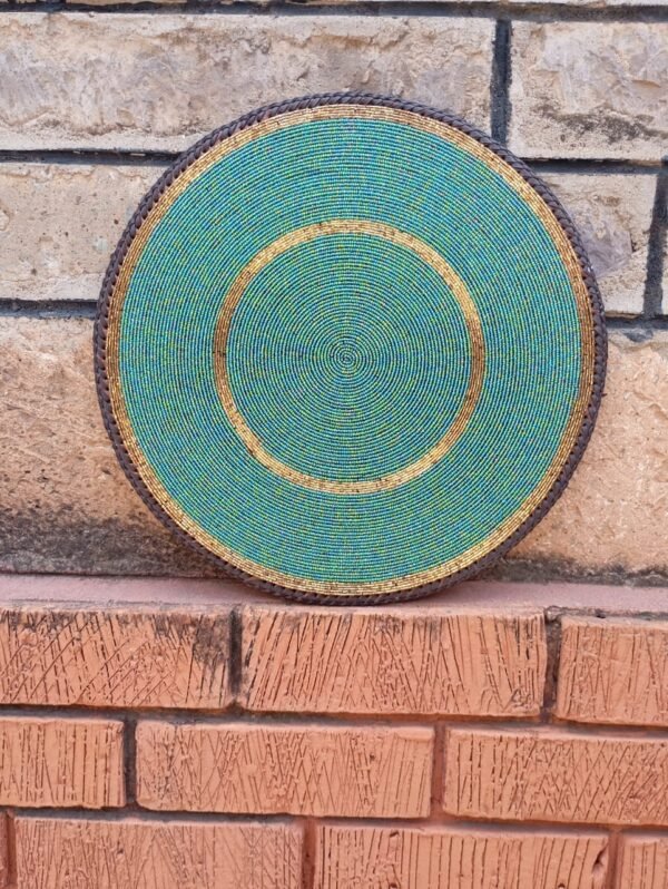 Jungle green patterned Maasai beaded placemat Jungle green patterned Maasai beaded placemat