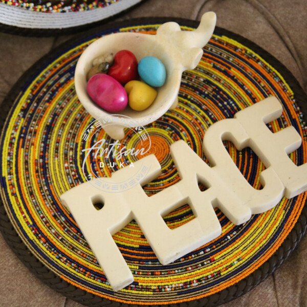 Sunrise Glow Yellow Round Beaded Placemat