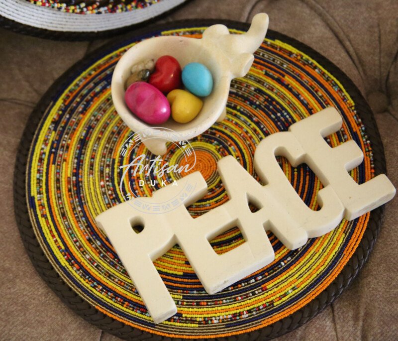 Sunrise Glow Yellow Round Beaded Placemat