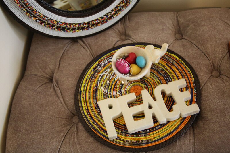 Sunrise Glow Yellow Round Beaded Placemat