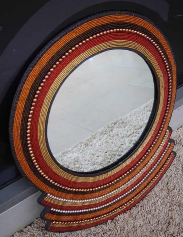 Sunset Ember Beaded Mirror Sunset Ember Beaded Mirror