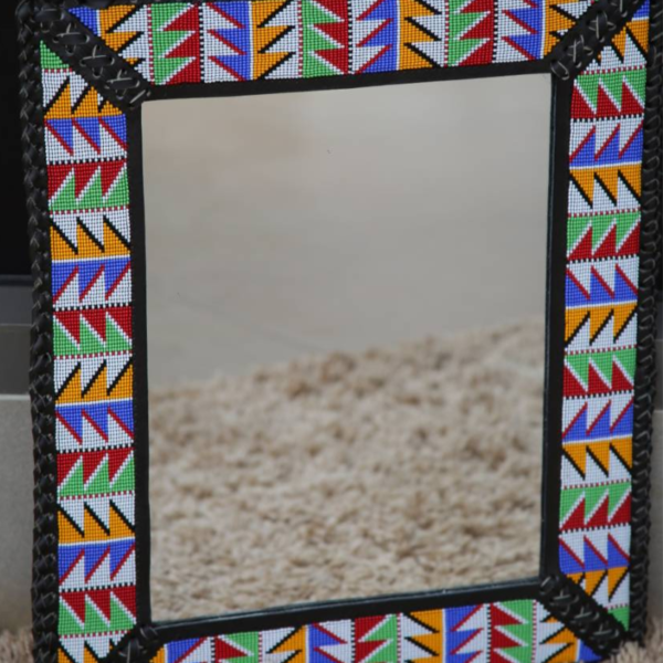 Carnival Prism Beaded Square Mirror - 25 Inch