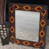 Amber Flame Beaded Square Mirror - 25 Inch