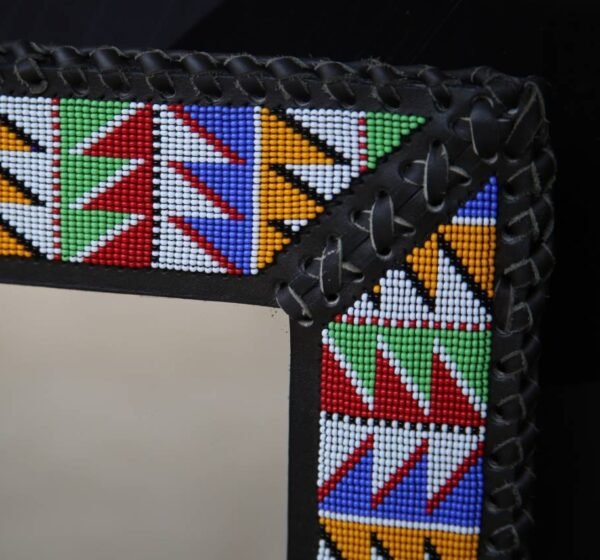 Carnival Prism Beaded Square Mirror – 25 Inch