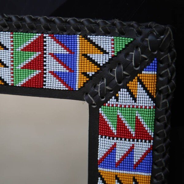 Carnival Prism Beaded Square Mirror - 25 Inch