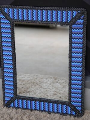 Oceanic Mirage Beaded Square Mirror - 25 Inch