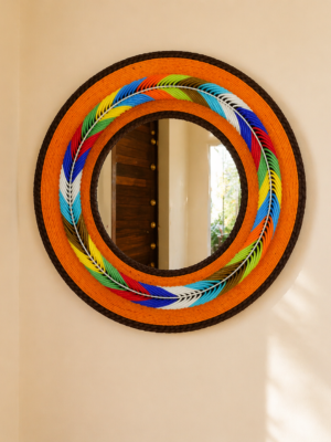 ChatGPT Image Apr 16, 2026, 02_52_14 PM Beaded Leaf Design Pattern Mirror