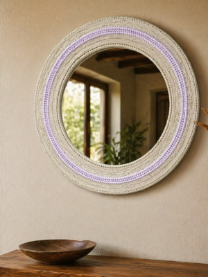 Snow White Maasai Beaded Mirror