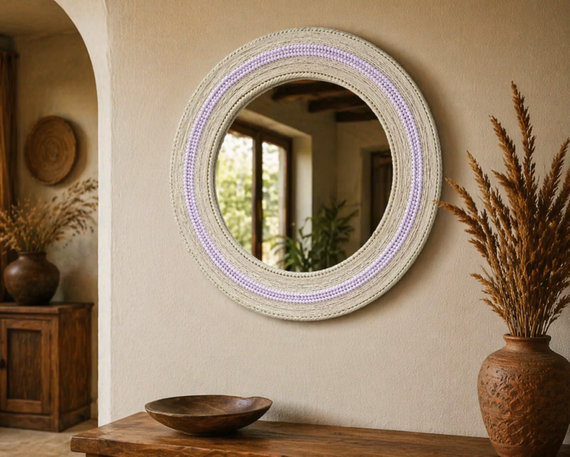 Snow White Maasai Beaded Mirror