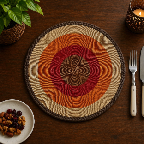 Savanna Glow Gold & Orange Maasai Placemat