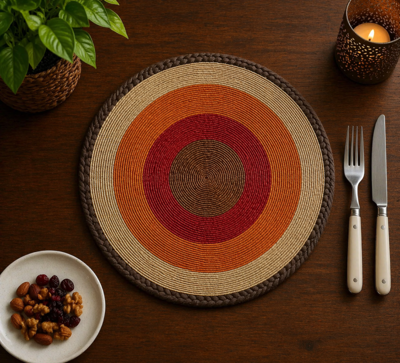 Savanna Glow Gold & Orange Maasai Placemat