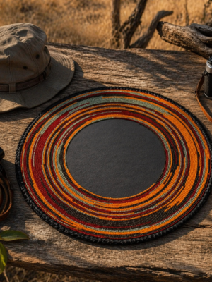 ChatGPT Image Apr 16, 2026, 05_20_52 AM Sunburst Orange Half-Beaded Maasai Placemat