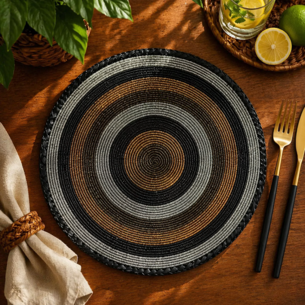 Sunset Rings Fully Beaded Placemat