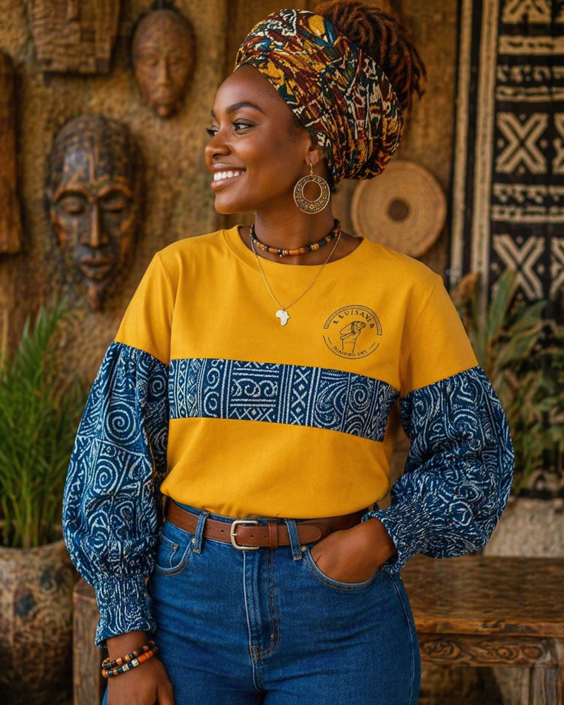 ChatGPT Image Apr 17, 2026, 05_49_58 PM Artisan Duka Long Sleeve Cotton T-Shirt - Women