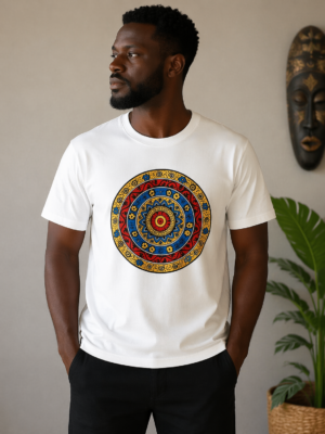 Unique White Ankara Print Cotton T-Shirt