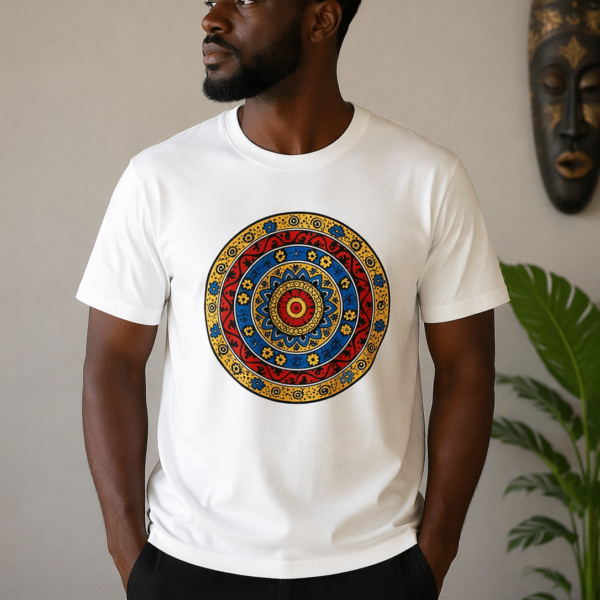 Unique White Ankara Print Cotton T-Shirt