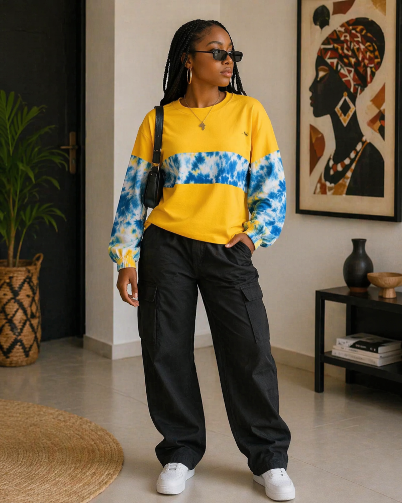 ChatGPT Image Apr 18, 2026, 12_23_37 PM Yellow Long-Sleeve Cotton T-Shirt - Cloudy Design