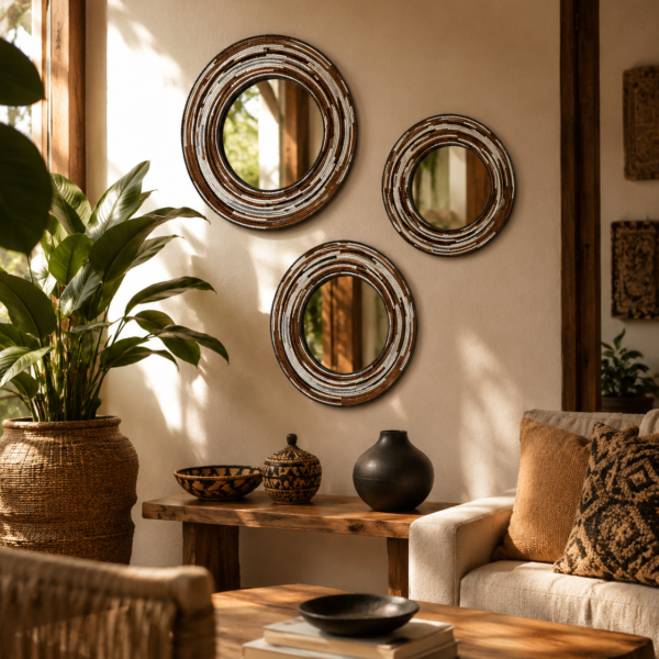 Earth Ember Maasai Beaded Mirror
