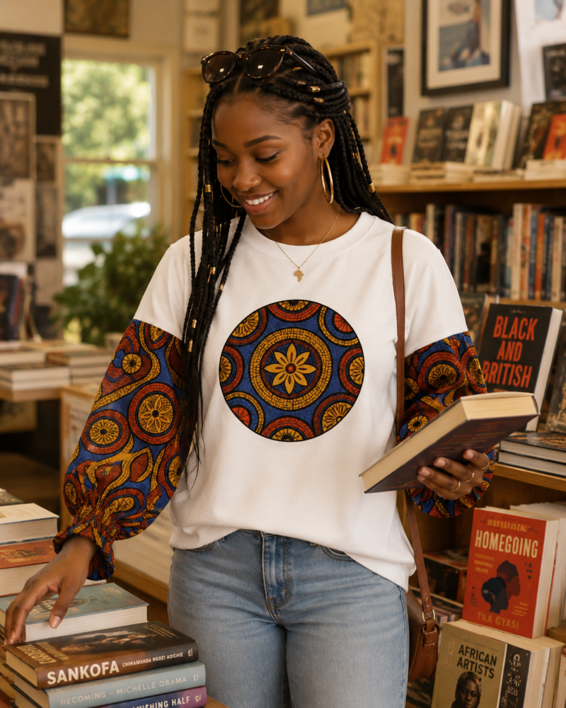 Sunfire Circle Ankara Cotton T-Shirt