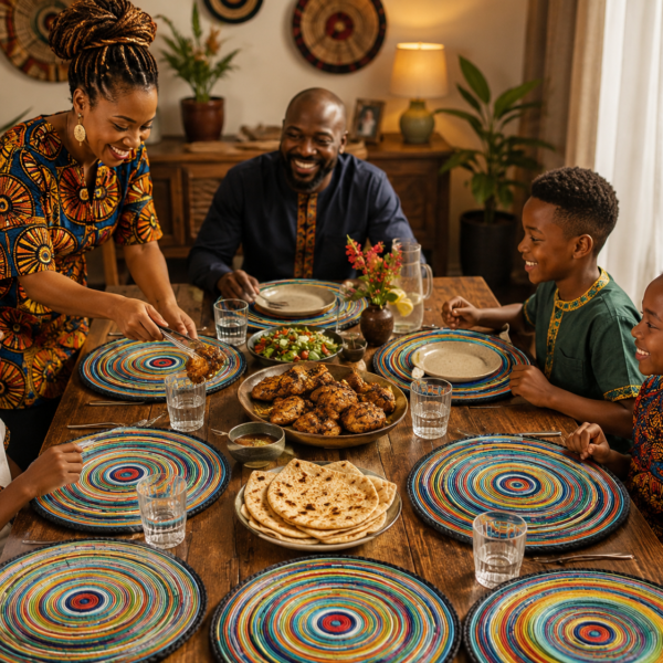 Rainbow Swirl Maasai Heritage Beaded Placemat