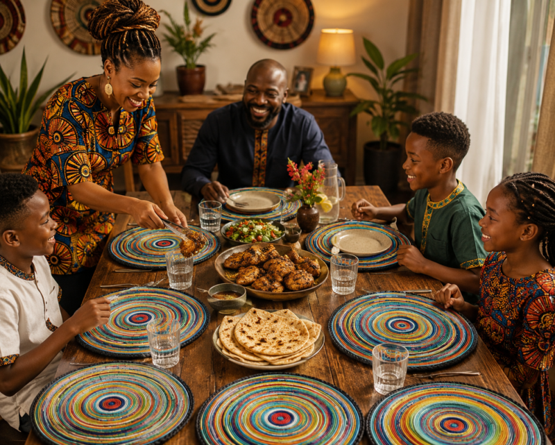 Rainbow Swirl Maasai Heritage Beaded Placemat