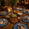 Blue Rain Maasai Beaded Placemat