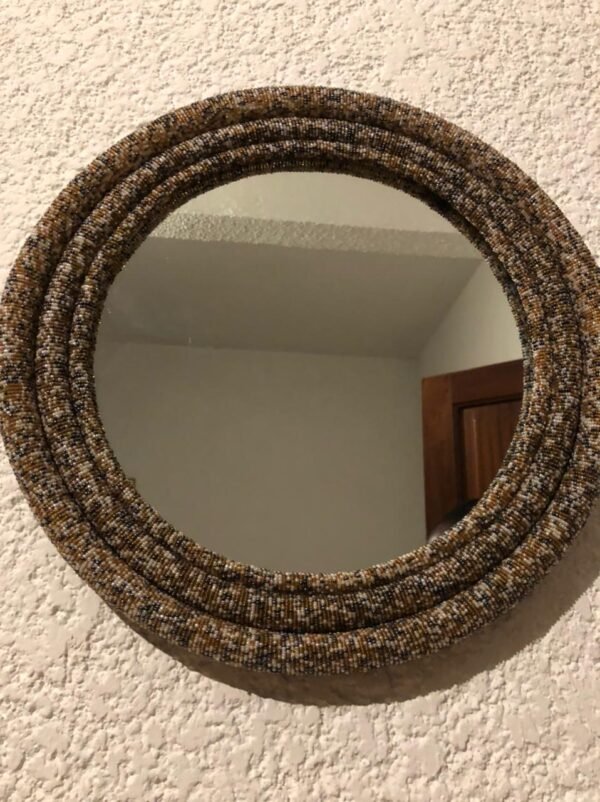 Earth Tone Tube Beaded Mirror