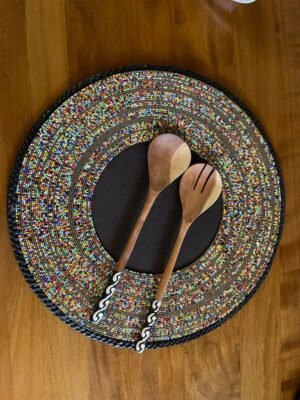 Gold & Confetti Half Beaded Mat Gold & Confetti Half Beaded Mat