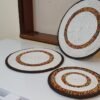 Ivory Dawn Maasai Beaded Placemat - Classic White Artisan Table Accent Ivory Dawn Maasai Beaded Placemat - Classic White Artisan Table Accent
