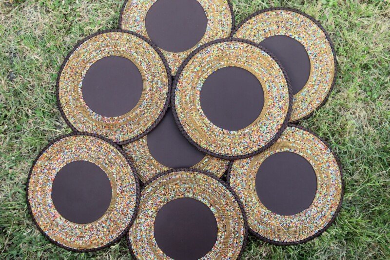 Savanna Drift Mixed Beads Half-Beaded Maasai Placemat
