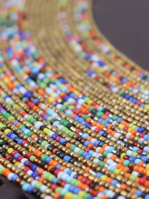 Savanna Drift Mixed Beads Half-Beaded Maasai Placemat Savanna Drift Mixed Beads Half-Beaded Maasai Placemat