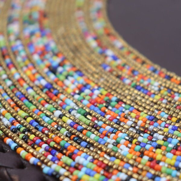 Savanna Drift Mixed Beads Half-Beaded Maasai Placemat