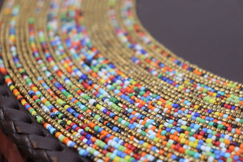 Savanna Drift Mixed Beads Half-Beaded Maasai Placemat