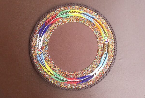 Verdant Leaf Half-Beaded Maasai Placemat Verdant Leaf Half-Beaded Maasai Placemat