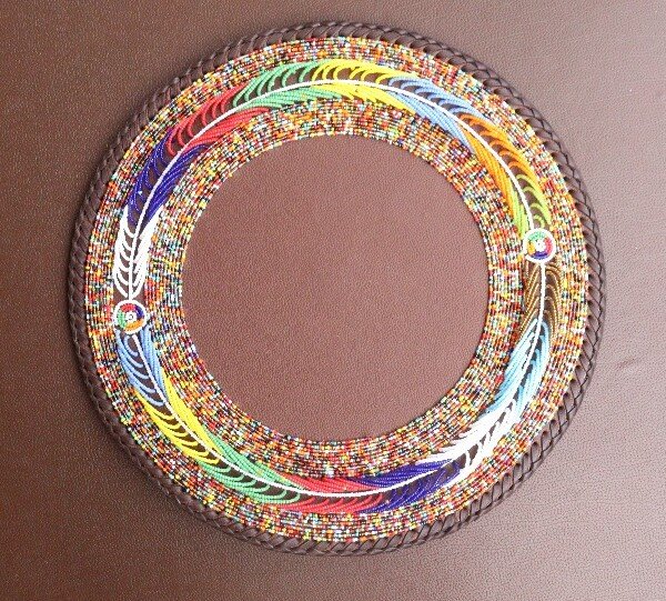 Verdant Leaf Half-Beaded Maasai Placemat