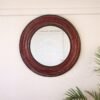 Crimson Sun Maasai Beaded Mirror