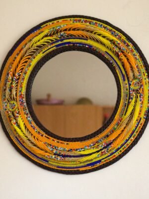Golden Dawn Maasai Beaded Mirror