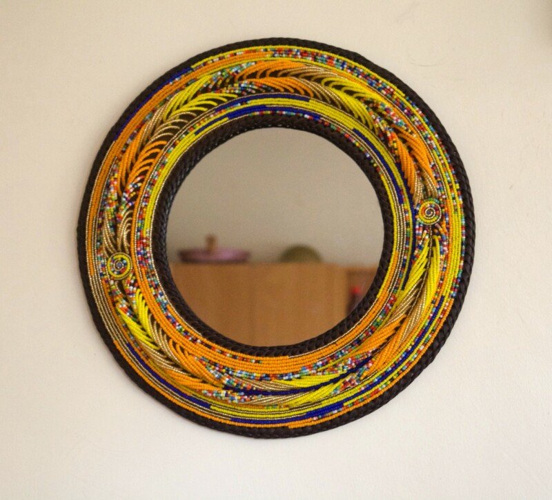 Golden Dawn Maasai Beaded Mirror Golden Dawn Maasai Beaded Mirror