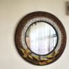 Petal Bloom Beaded Round Wall Mirror