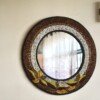Petal Bloom Beaded Round Wall Mirror