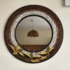 Petal Bloom Beaded Round Wall Mirror