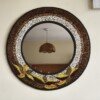Petal Bloom Beaded Round Wall Mirror