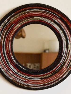 Handmade Red Beaded Mirror