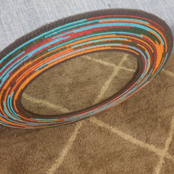 Orange and Blue Beaded Mirror