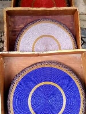 Trio Radiance 15-Inch Fully Beaded Maasai Placemats Trio Radiance 15-Inch Fully Beaded Maasai Placemats