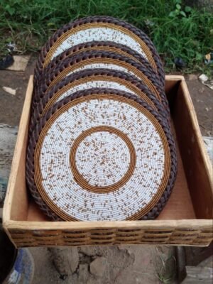 Pearl Glow White Maasai Placemat Pearl Glow White Maasai Placemat