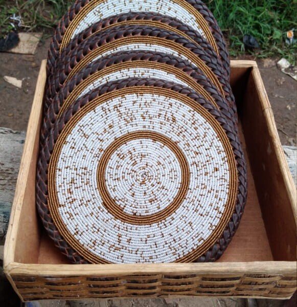 Pearl Glow White Maasai Placemat - Set of 3