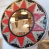 Crimson Harmony Beaded Mirror