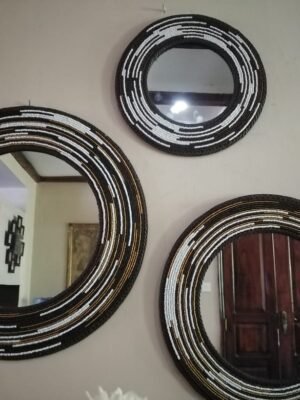 Trio Elegance Beaded Mirror Set - Classic Collection